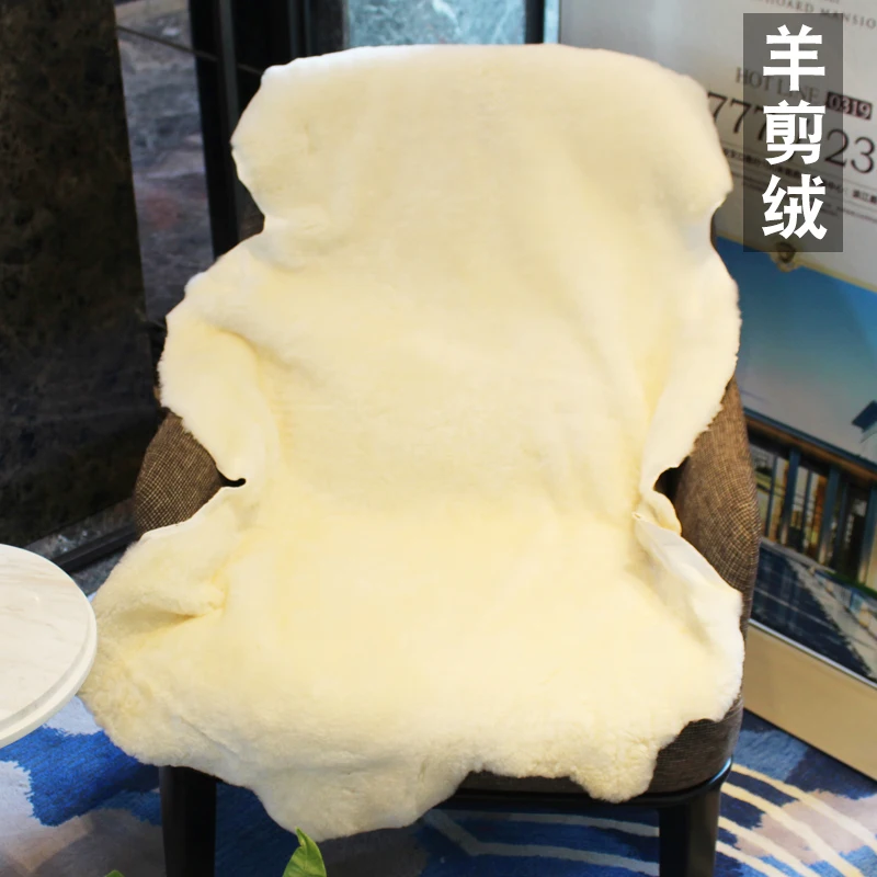 MUZZI Chair Cover Warm Hairy Carpet Seat Pad long Skin Fur Plain Fluffy Area Rugs 100% real Sheepskin  original  fsheepskin 2