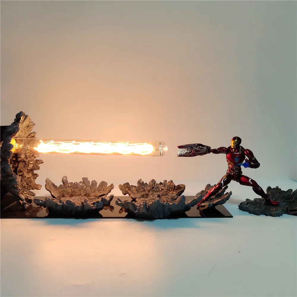 Аниме Hero Endgame Lampara Super Iron Man MK50 лазерная пушка светодиодный светильник аниме