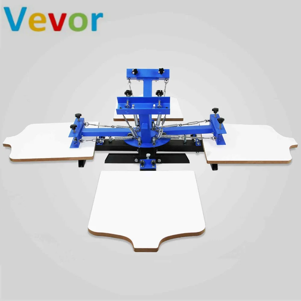 VEVOR четыре экранные пластины 4 цвета станция одиночный поворотный экран пресс для