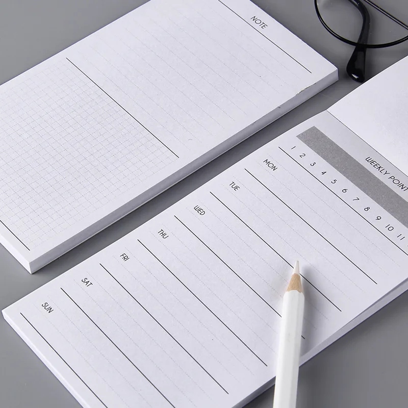 

15*8cm Small Portable Simple White Memo Pad Papers, 50sheets/pc Brief New NotepadTearable, Office School Weely Planner