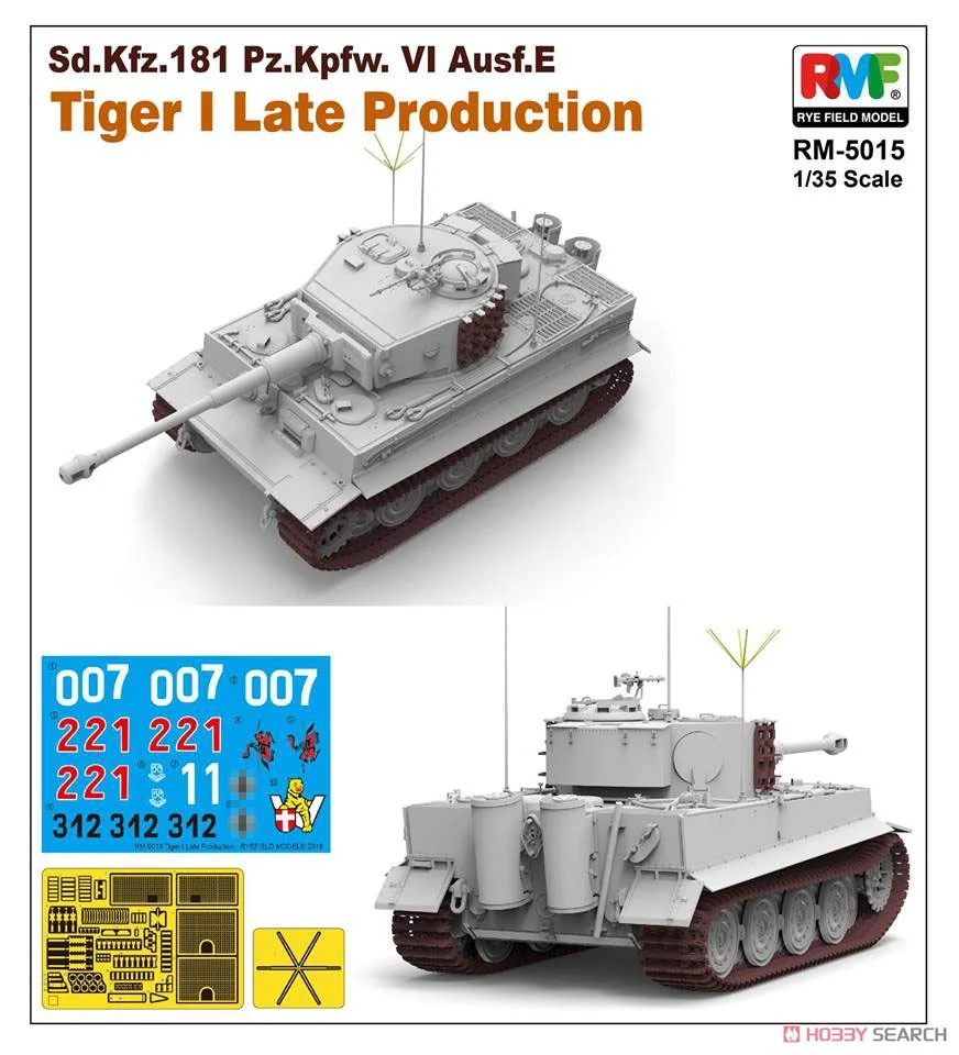 Rye Field Models 5015 1 35 Tiger I Late Production Tank Plastic Model Kit for sale online 