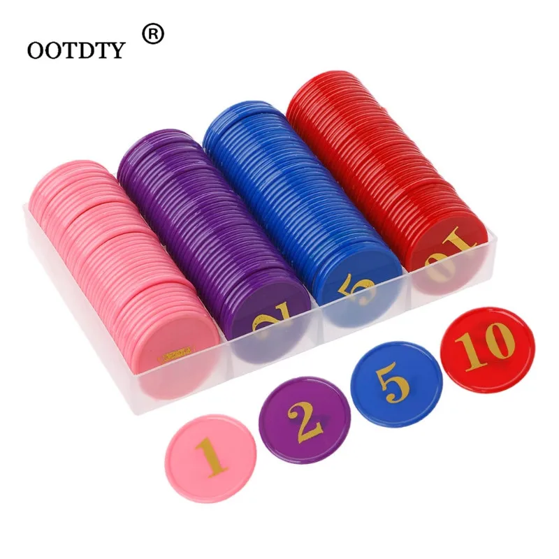 

160Pcs Plastic Bingo Chips Number Markers For Bingo Game Counters Games 4 Colors dropshipping