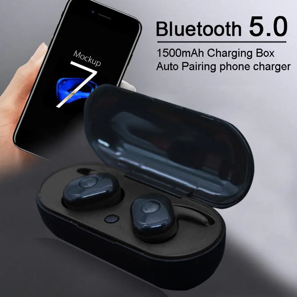 

TWS True Wireless Bluetooth 5.0 Earphones Mini In-Ear Touch Version Sports Stereo Earbuds Headset With 400mah Auto Charging Box