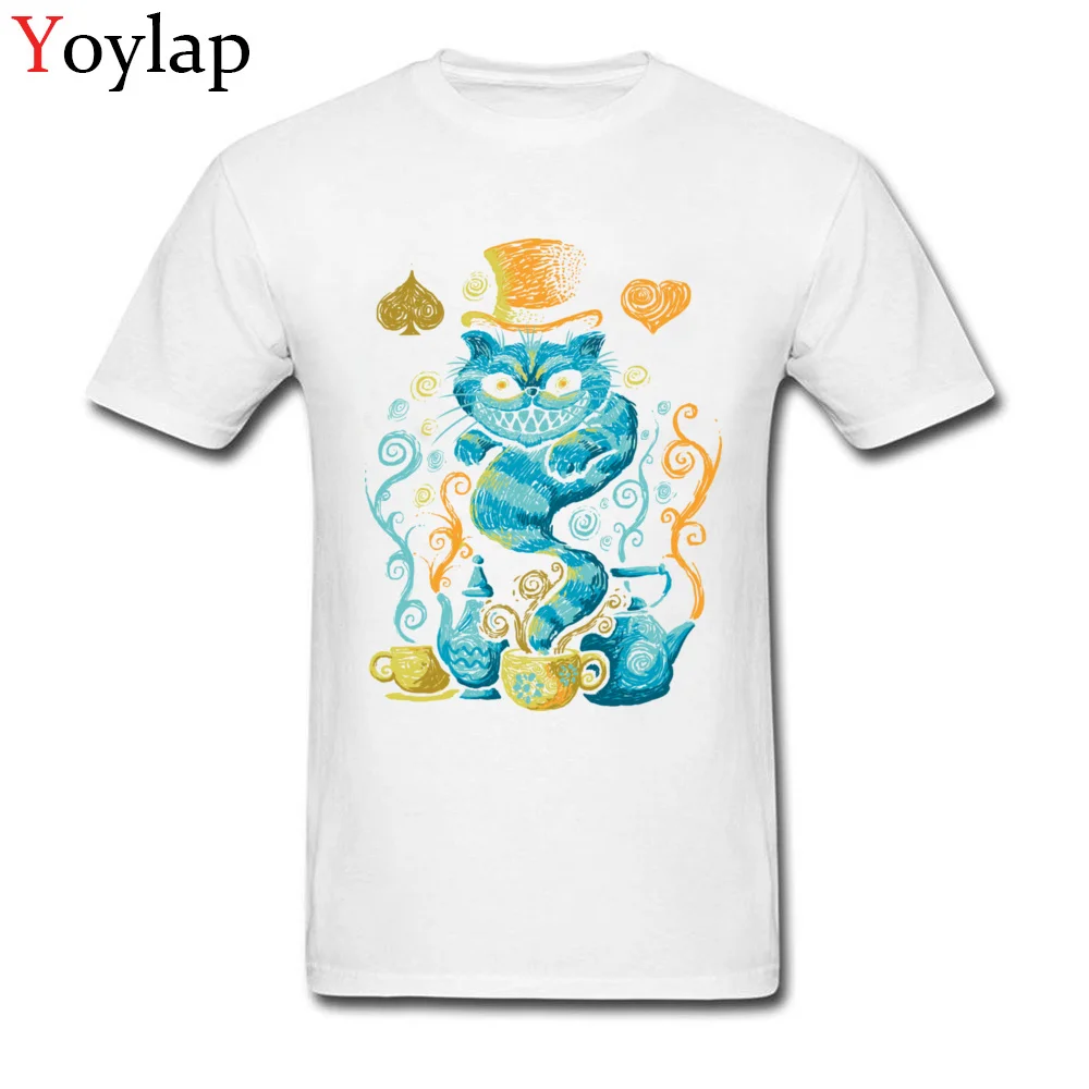 Cheshire Cat Wonderland Impressions мужские Уникальные Мультяшные топы, футболка, модные простые Стильные футболки из хлопка