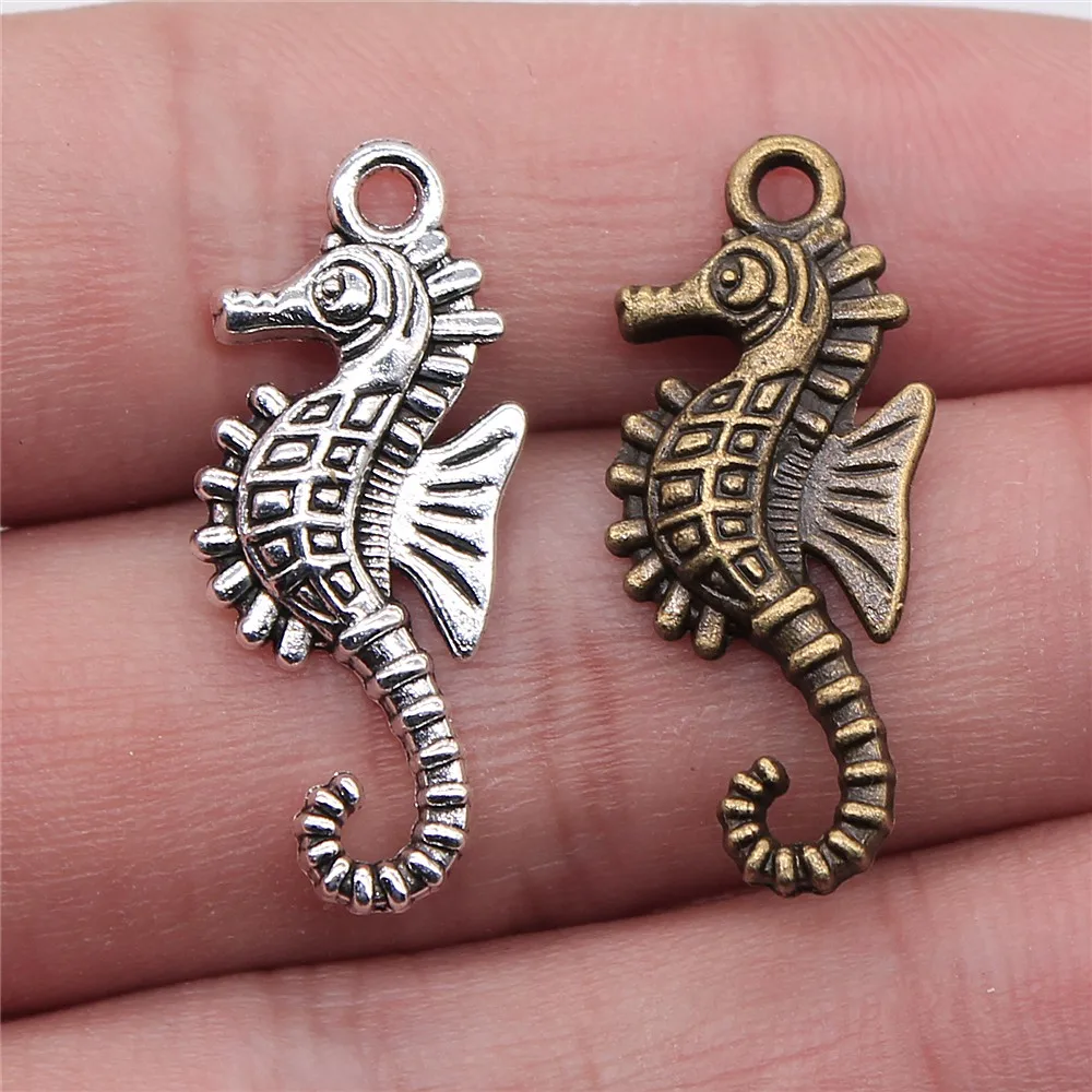 Tibetan Silver Seahorse//Sea Horse Charms 10 per pack