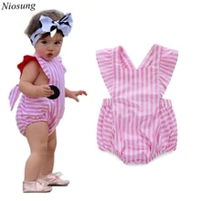 Niosung 2016 New Baby Kids Girl Clothes Romper Jumpsuit Sleeveless Cotton blend Play suit Outfits Sunsuit Child Cloting v