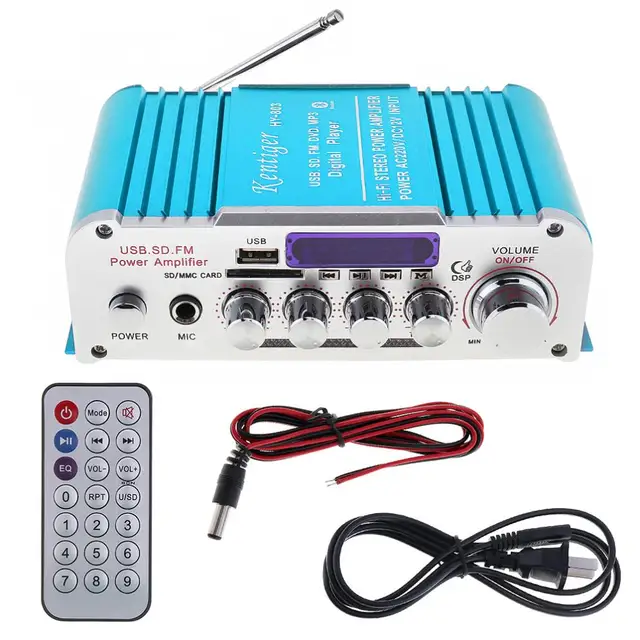 Best Offers Car Audio Power Amplifier12V 2CH Bluetooth FM Radio Player Car Motorcycle Home HIFI sound amplifiers SD/USB/DVD/MP3 Input 