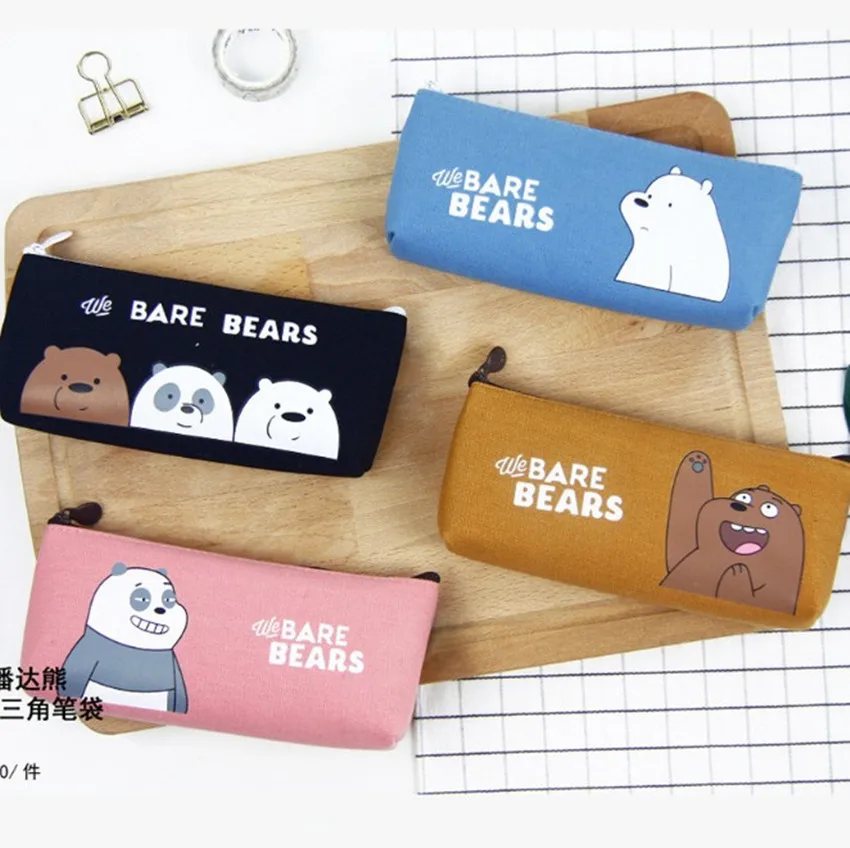 

1 Pcs Kawaii Pencil Case Pan da bear Canvas Gift Estuches School Pencil Box Pencilcase Pencil Bag School Supplies Stationery