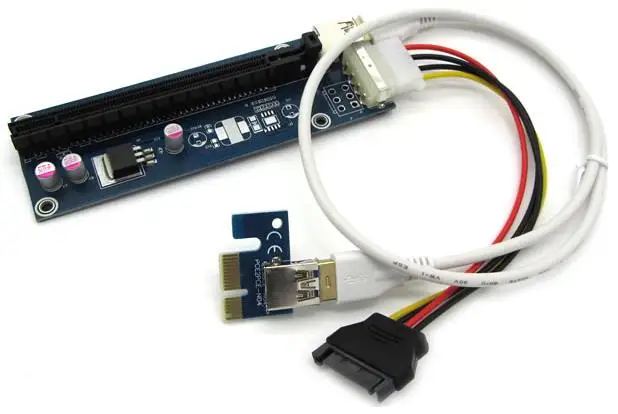 

Free Shipping PCI-E PCI E 1X to 16X Riser Card +60CM USB 3.0 Extender Cable with Power Supply for Bitcoin Litecoin Miner