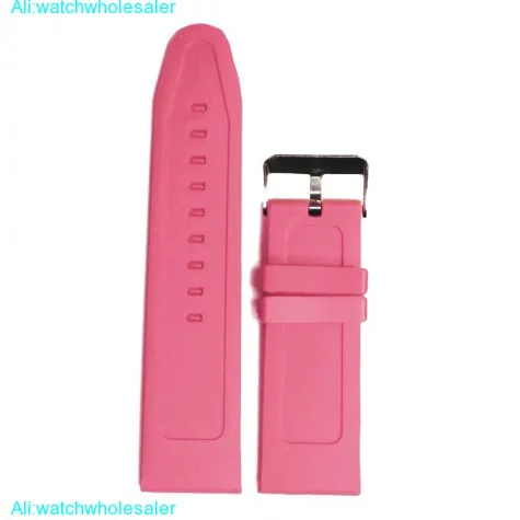 26mm Charm Pink Color Silicone Jelly Rubber Ladies Watch Band Straps WB1062O26JB