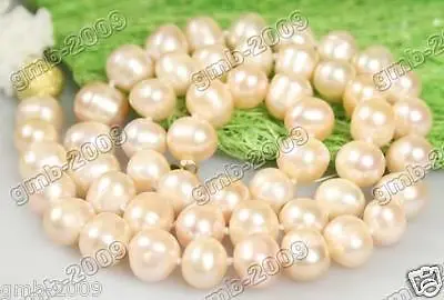 

Fast SHIPPING9-10mm Genuine Natural Pink Akoya Freshwater Baroque Pearl Necklace 18"AAA+ NEW