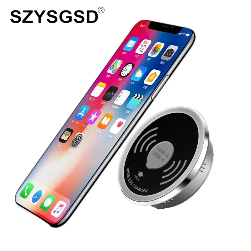 

SZYSGSD Embedded Wireless Charger Desktop Wireless Charging Pad For iPhone XS Max XR X 8 For Samsung Note 9 USB Type c Charger