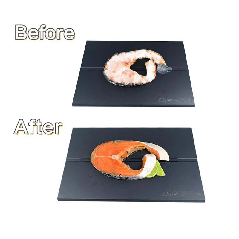 Plate Defrosting Tray,without Heating Natural Thawing Frozen Meat or Fish Quickly,Time-saving,Safely,Healthy,Keep Food Fresh a