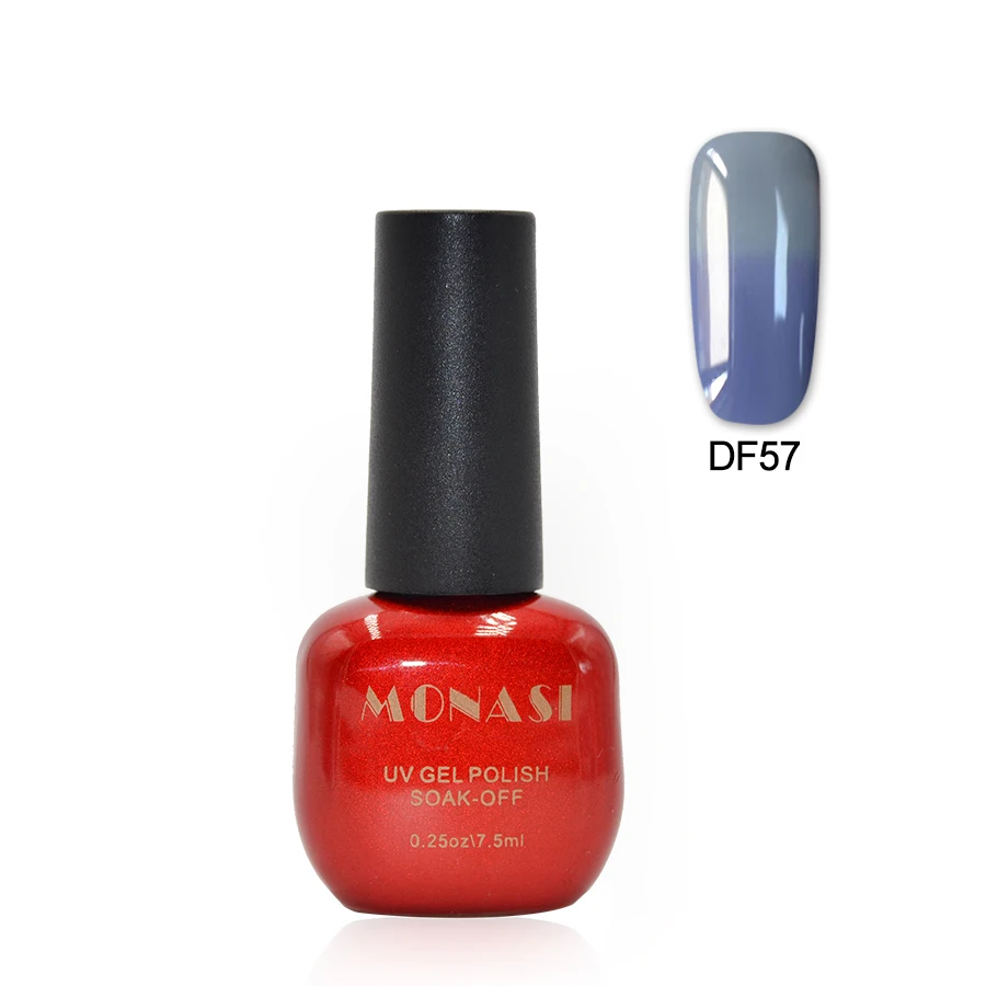 MONASI УФ-гель Блестящий красный Французский маникюр изменение температуры термальный лак для ногтей гель Полупостоянный Vernis a Ongle - Цвет: DF57