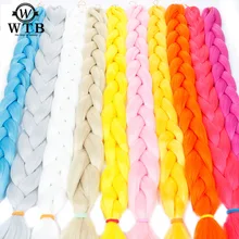 WTB 82 ''165 г 20 цветов Розовый Фиолетовый Красочные огромные косы объемные синтетические волосы африканские плетеные волосы стиль вязанные волосы
