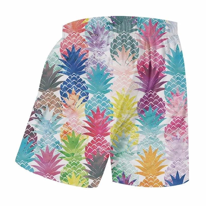 OGKB новые летние резинка на талии боксеры и брюки мужские принт акварельной ананас 3D мужские пляжные шорты Фитнес повседневные пляжные
