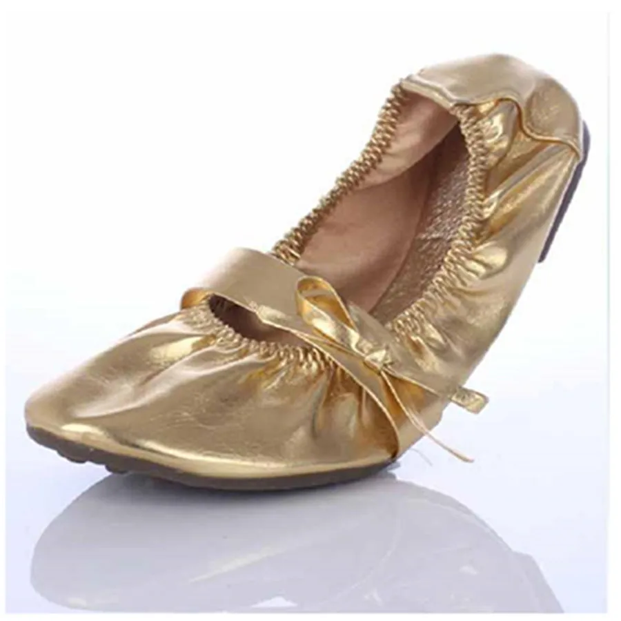 TIEJIAN X05 Нескользящая тянущаяся мягкая Золотая обувь для упражнений, гимнастики, фитнеса, балета, йоги, живота, женские балетки, танцевальная обувь - Цвет: Gold