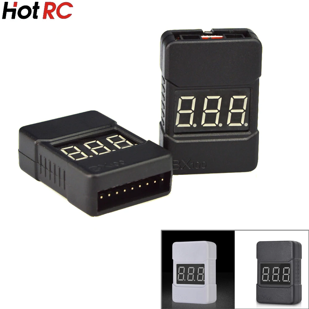 Тестер напряжения Lipo батареи HotRc BX100 1 8S 5 шт. сигнал тревоги низкого проверки с