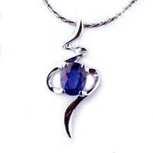 GVBORI 0.35ct природных синий сапфир драгоценный камень 18 К белого золота образец кулон дешевые Ювелирные украшения Для женщин Подарок Elegent и благородный ежедневно