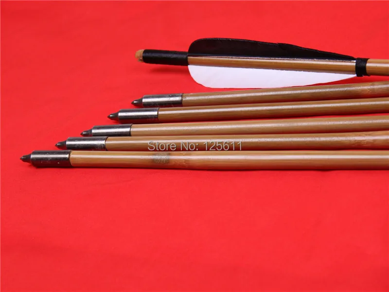 28 ''/30''/32 ''Размер бамбуковые стрелы, охотничьи стрелы, черно-белые стрелы из бамбука, высокое качество, 12 шт, полностью ручная работа
