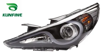 

Pair of Car Headlight Assembly For HYUNDAI SONATA 2011 Tuning Lamp with Angel eyes Bi-xenon Project Lens Daytime Running light