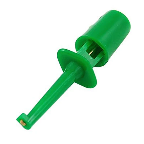 10 x Spring Loaded SMD IC Test Hook Clip Green for Multimeter Lead