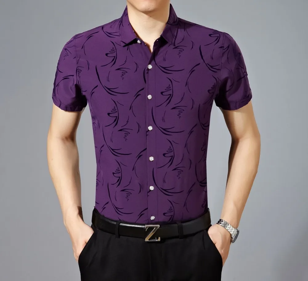 Горячая Распродажа для мужчин Летняя мода рубашка в полоску бизнес повседневное человек в полоску с коротким рукавом рубашки для мальчиков
