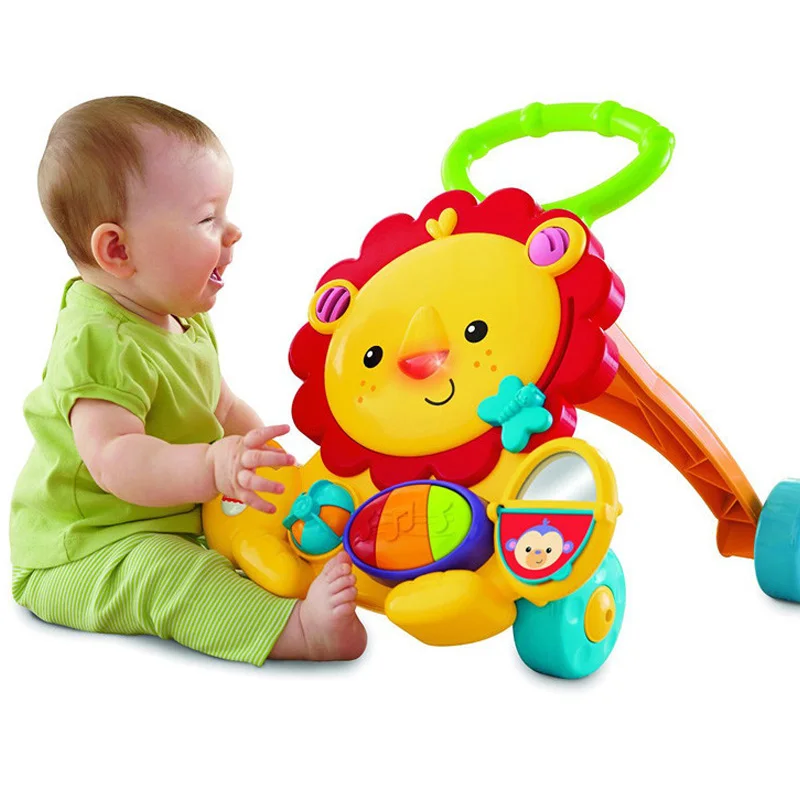 

Multi-function Baby Walker Lion Car Helps Walk Learning Children Activity Musical Baby Walker Aith Wheels Adjustable Car
