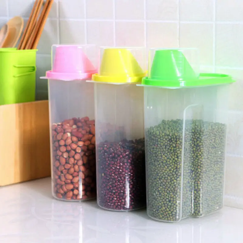 High Quality Plastic Kitchen Food Cereal Grain Bean Rice Storage