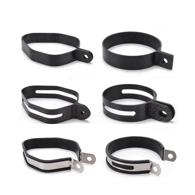 

Universal Motorcycle Exhaust Pipe Muffler Silencer Hanger Mount Carbon Fiber Motorbike Exhaust Muffler Bracket Tip
