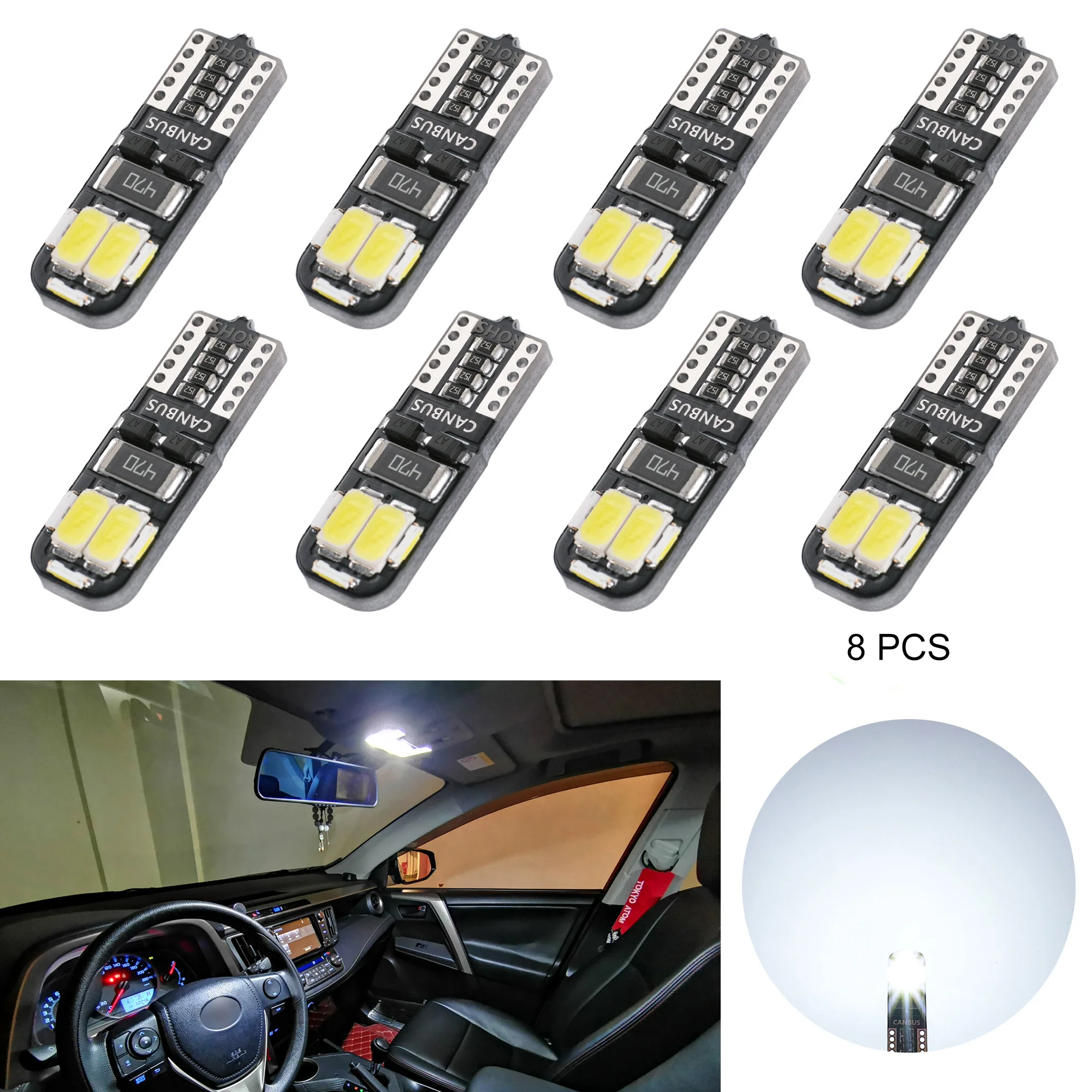AGLINT 8 шт. T10 светодиодный CANBUS без ошибок W5W светильник 5W5 для Ford Audi Mercedes лампа чтения