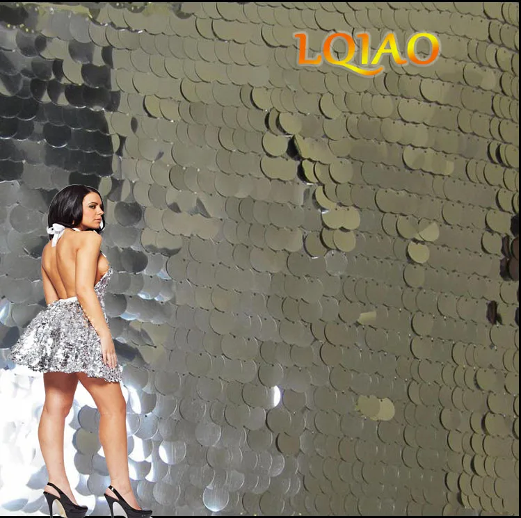 Новейшая большая блестящая кружевная ткань серебро 18 мм диск блестка скатерть вышитый красный Тюль фон Золотой Бирюзовый 125 см