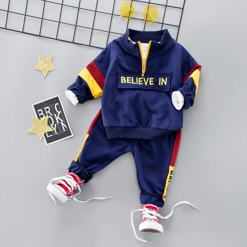 Spring Kids Sport Suit Boys Girls Hooded Clothing Set 2019 Zipper
