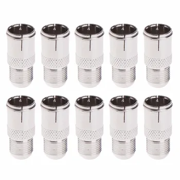 

10Pcs Quick Fit F Connector Male Plug To Female Adapter - Push On RF Coaxial