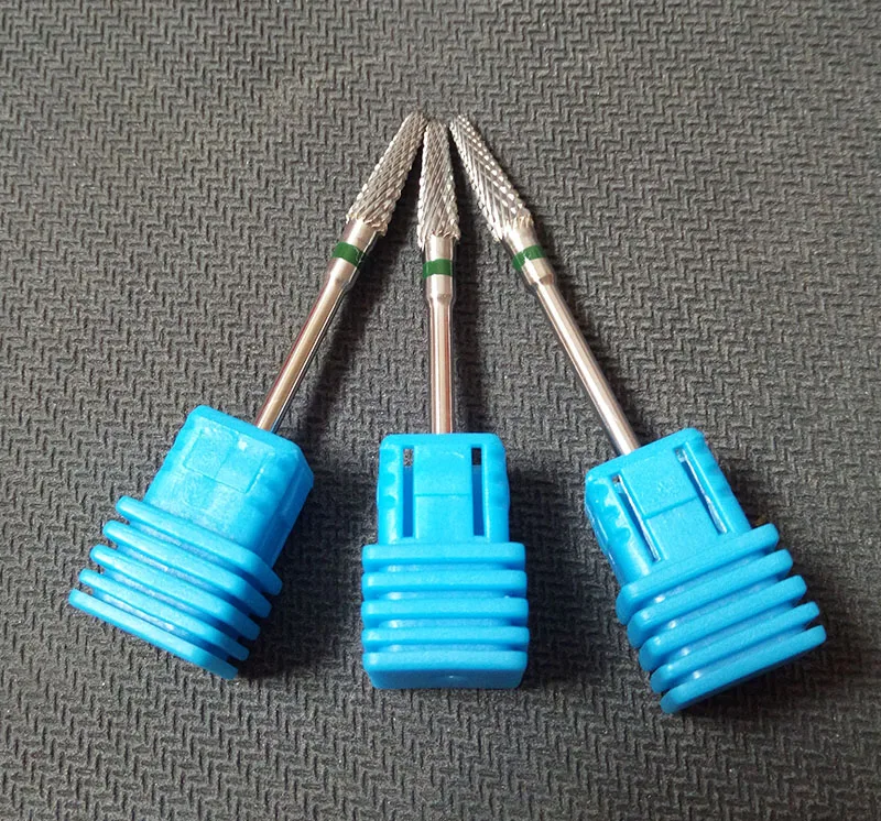 

1pcs/set 3/32'' Nail Drill - Carbide - (COARSE ) Nail Bit (Silver) new nail art salon nail file drill bit 602801GREEN