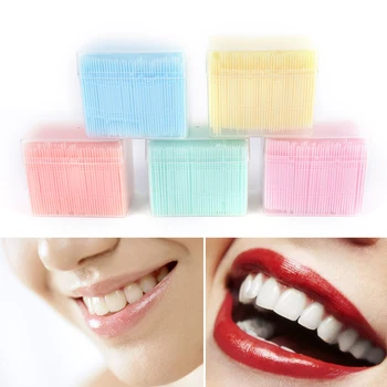 

1100Pcs/box Interdental Plastic Tooth Brush 6.3cm 2 Way Dental Oral Hygiene Picks