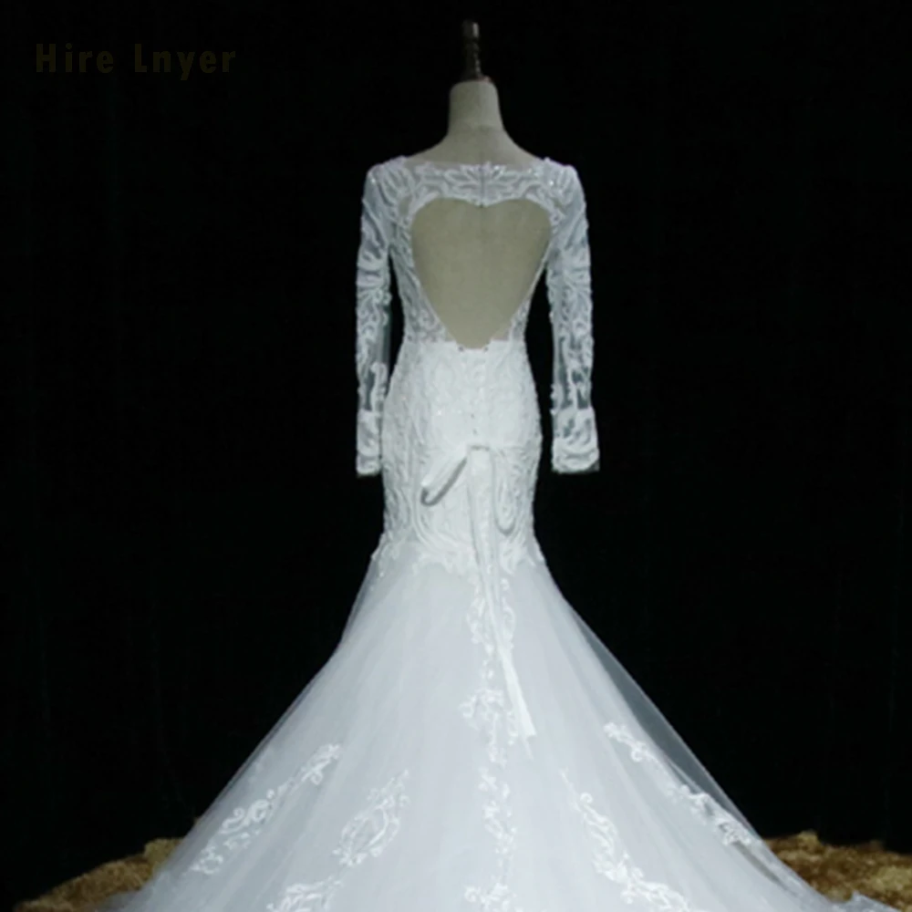 NAJOWPJG 2019 Новое поступление свадебное платье цвета слоновой кости Vestido De Noiva Sereia настроить с аппликацией и юбкой-годе свадебное платье