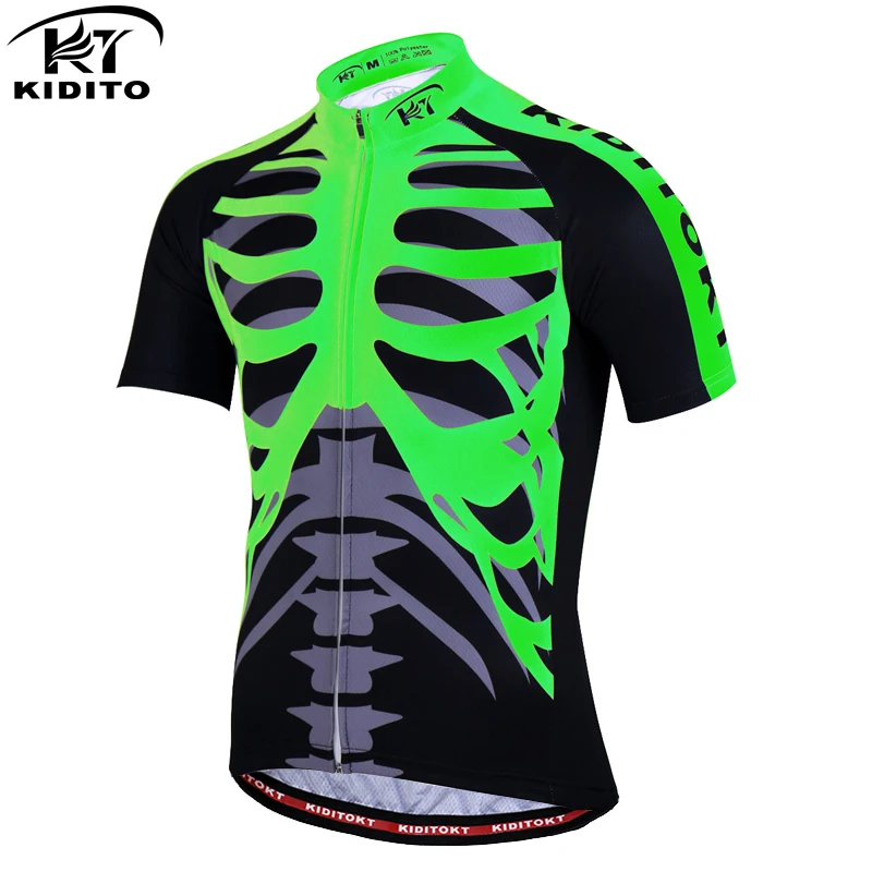 

KIDITOKT Cycling Jersey skeleton Cycling Clothing Racing Sport Bike Jersey Tops Cycling Wear Short Sleeves Maillot ropa Ciclismo