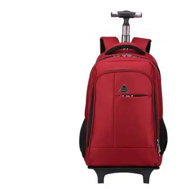 Wo мужские дорожные рюкзаки с колесами, мужские деловые дорожные сумки на колесиках, чемодан на колесиках, Mochila, Оксфорд, сумки на колесиках - Цвет: Red 19 Inch