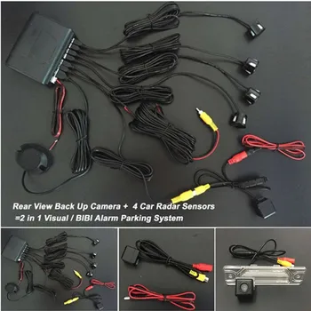 

HD CCD Night Vision Car Rear View Reverse Parking Camera + 4 Sensors Car Parking Radar Detector Kit For Renault Koleos 2007~2014