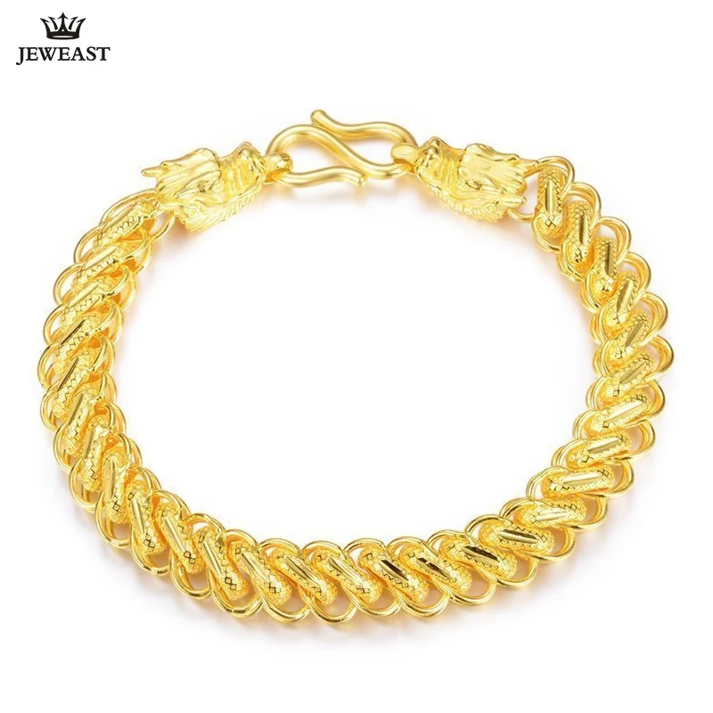 24K Pure Gold Bracelet Real 999 Solid Gold Bangle Generous Rich Men's