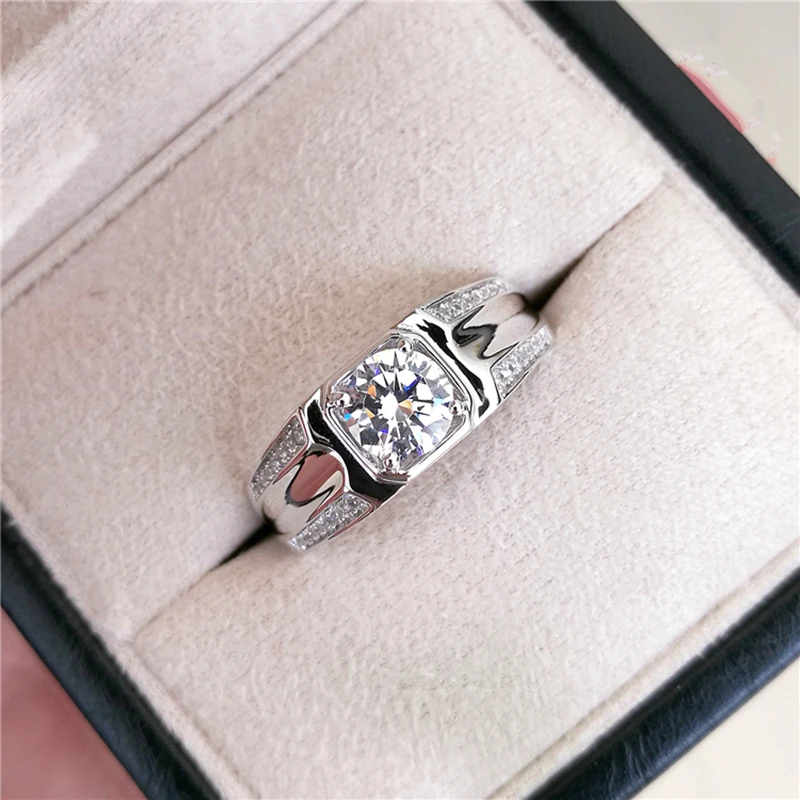 9 K золото Moissanite алмаз мужское кольцо D Цвет VVS с национальным сертификатом MO-003