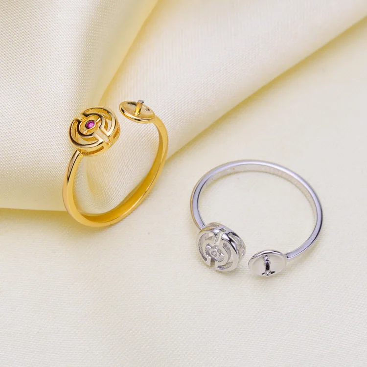 buy Ring Mount Pearl Accessories Adjustable Size 925 Sterling Silver Ring Jewelry DIY making No Pearl Free Shipping Ring2018007