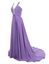 Licht Lila Abendgesellschaft Kleider 2017 Neue Ankunft Günstige Lang Chiffon Crystals Brautkleider vestido de formatura