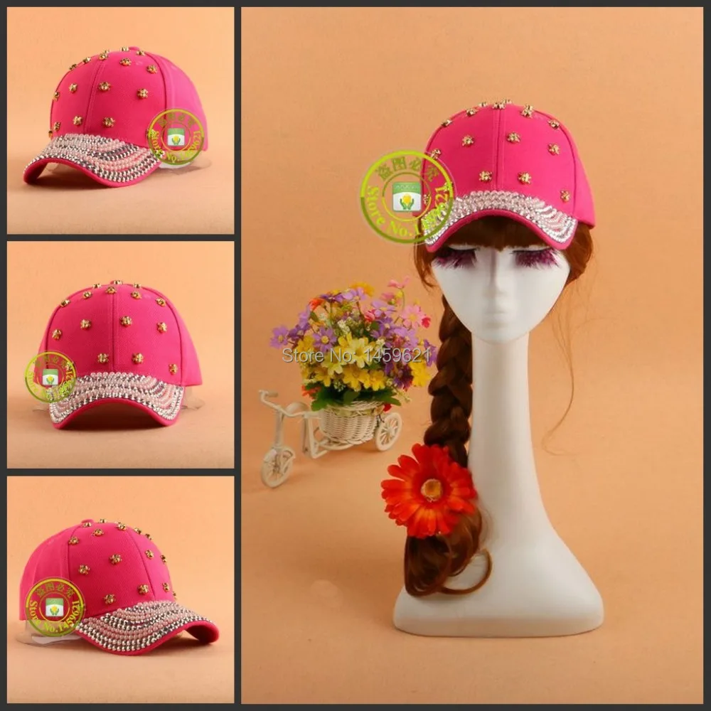 High Quality new Retail Pearl Diamond Point skull cotton denim caps