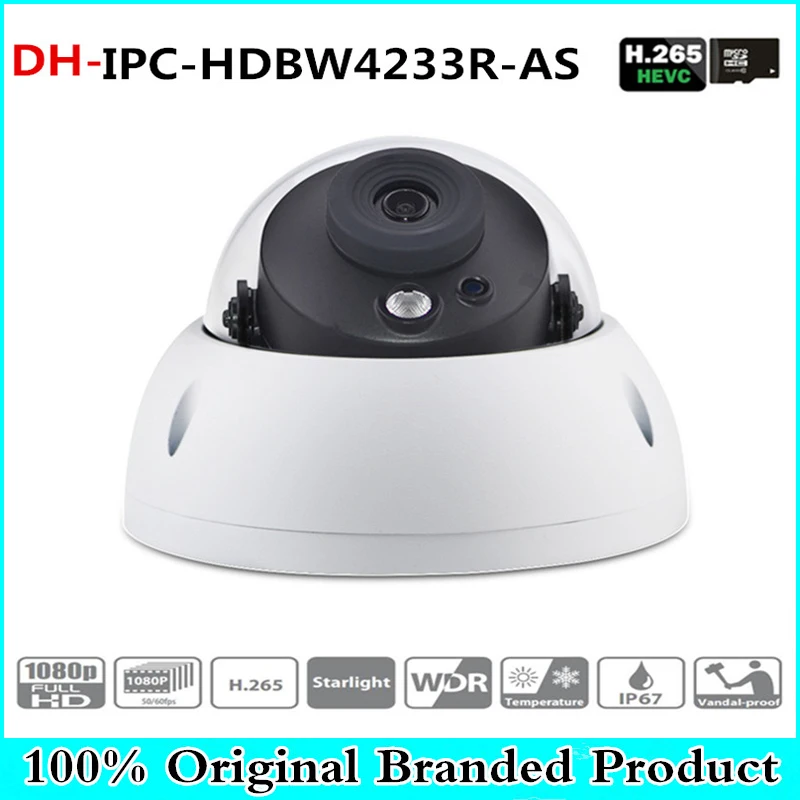 

DH DH-IPC-HDBW4233R-AS Starlight Camera 2MP IR50m built-in Audio Alarm interface IPC-HDBW4233R-AS poe ip camera