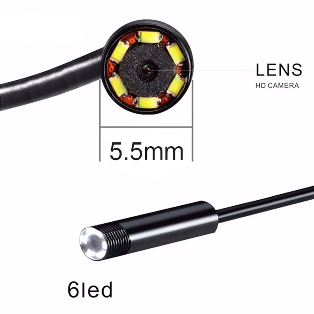 

1M 2M 3.5M Mini USB Android Endoscope Camera 5.5mm Inspection Snake Camera