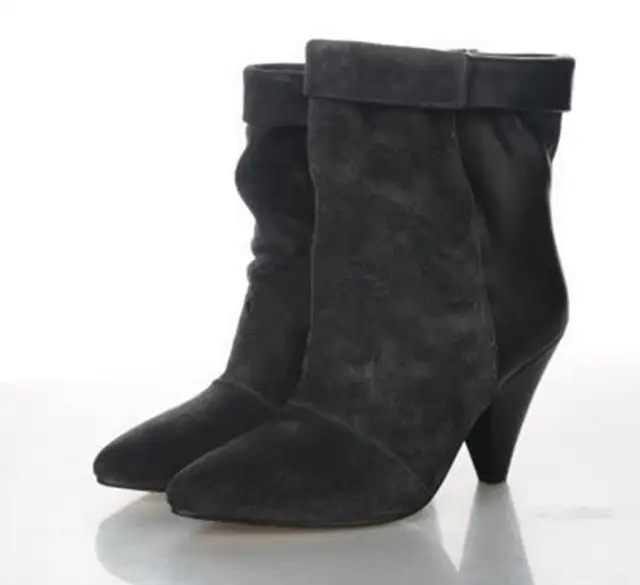 Sexy Black Pleated Ankle Boots for 