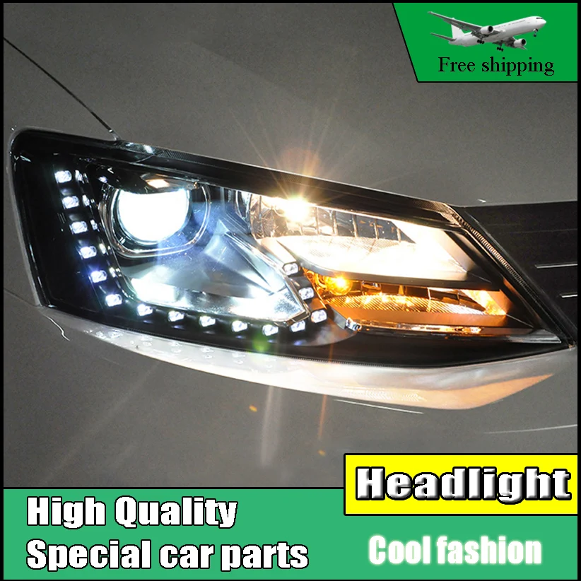 Car Styling Head Lamp case For VW Jetta MK6 2012 2016 Headlights LED Headlight DRL Daytime