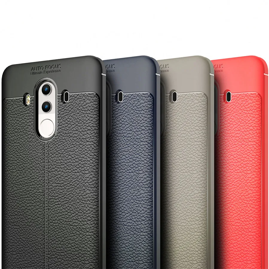 Luxury TPU Silicone Imitation Leather back Cover Case For Huawei Mate